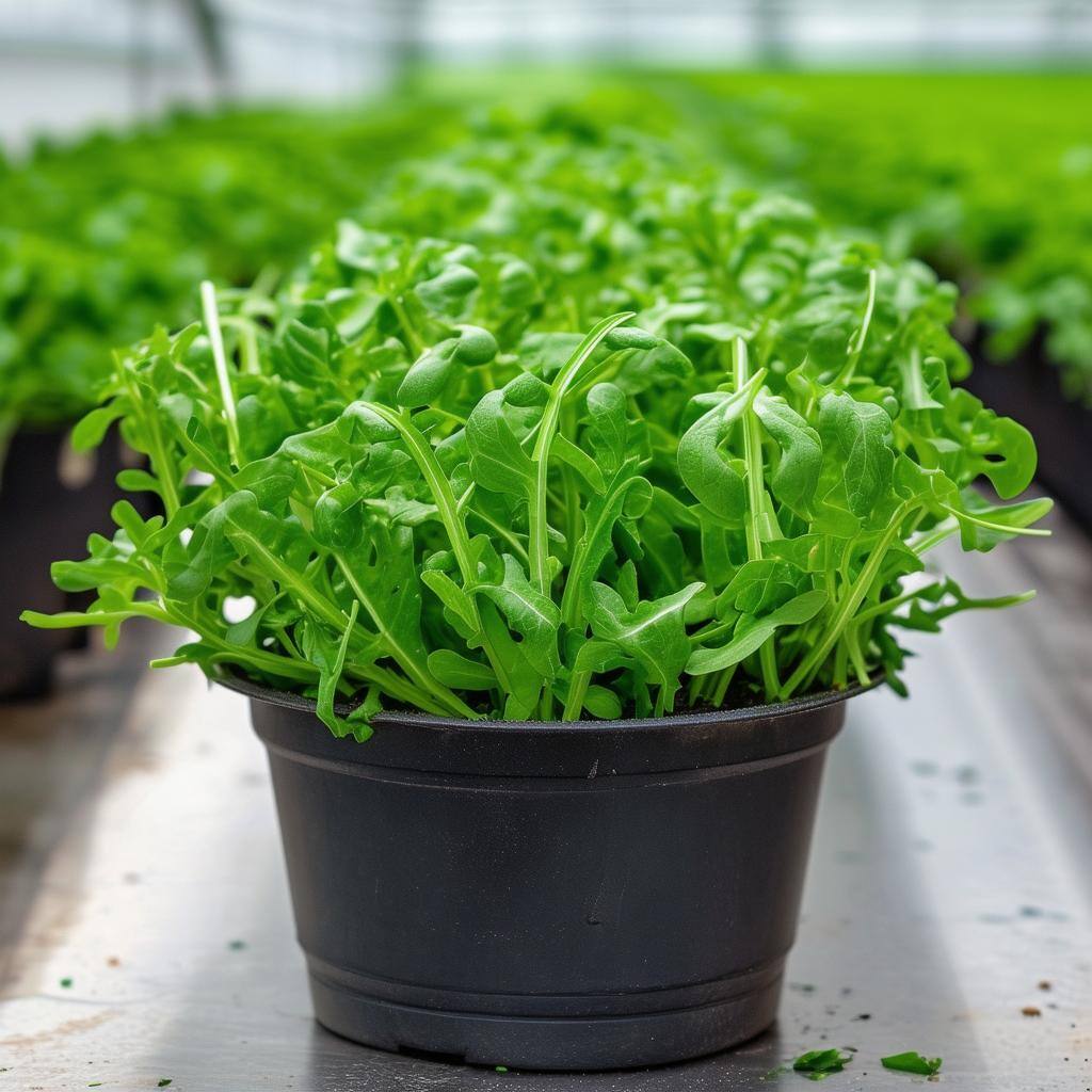 arugula in a pot for vertical farming